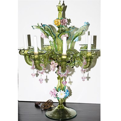 Lot 456 - Italian Glass Six-Light Girandole Probably...