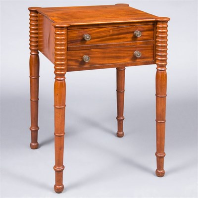 Lot 299 - Classical Mahogany Work Table Boston, 19th...