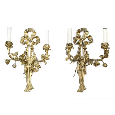 Lot 587 - Set of Four Louis XVI Style Gilt-Bronze...