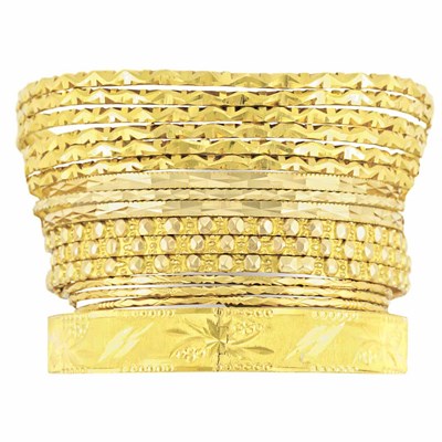 Lot 134 - Group of Gold Bangle Bracelets