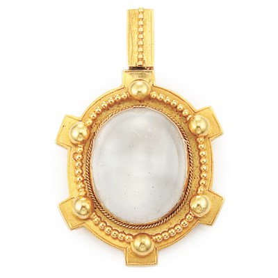 Lot 30 - Five Antique Gold Pins and Gold and Rock Crystal Pendant