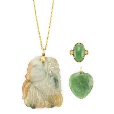 Lot 453 - Group of Jade Jewelry