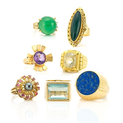 Lot 787 - Seven Gold Rings