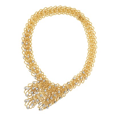 Lot 347 - Gold and Diamond Necklace