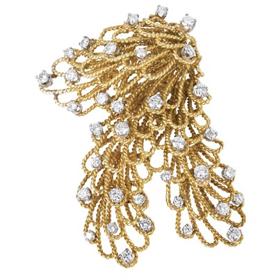 Lot 346 - Gold and Diamond Brooch