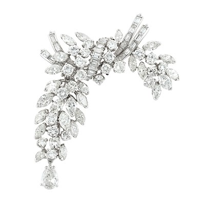 Lot 550 - Platinum and Diamond Brooch