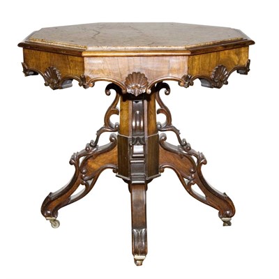 Lot 411 - Rococo Revival Rosewood Center Table The inset...
