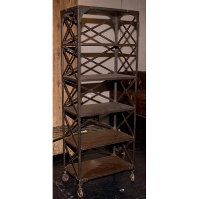 Lot 235 - Metal and Wood Six-Tier Etagere Height 65...