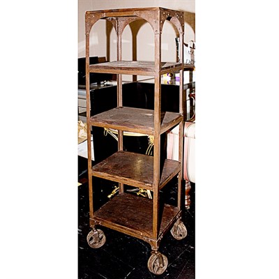 Lot 331 - Metal and Wood Five-Tier Etagere Height 63...