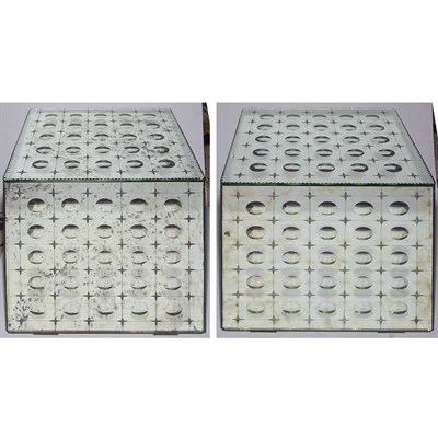Lot 527 - Pair of Mirrored Glass Cubes Height 17 inches,...
