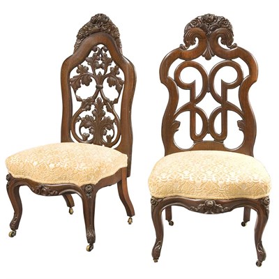 Lot 232 - Two Rococo Revival Laminated Rosewood Slipper...