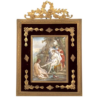 Lot 155 - Gilt-Bronze Framed Miniature Painting on Ivory...