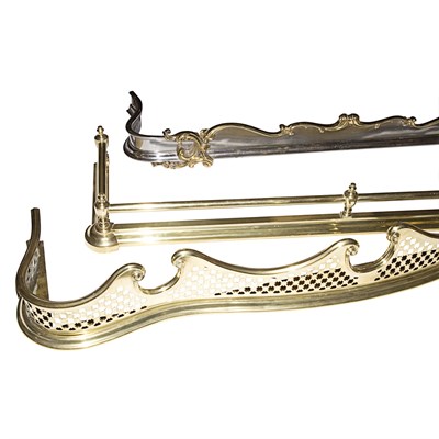 Lot 185 - Group of Three Metal and Brass Fire Fenders...