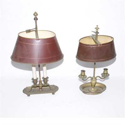 Lot 148 - Two Georgian Style Bouillotte Lamps Height of...