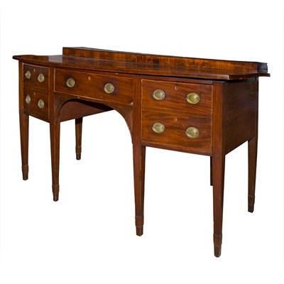 Lot 211 - George III Mahogany Bow Front Sideboard Height...