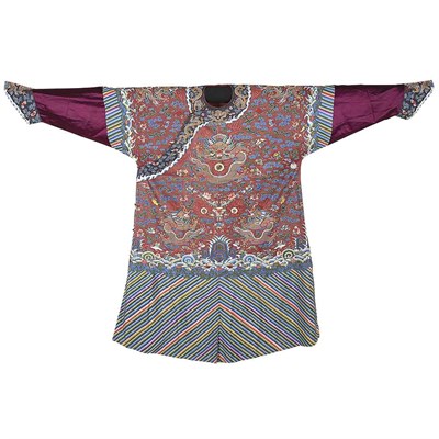 Lot 205 - Chinese Kosu Robe 19th Century Embroidered...