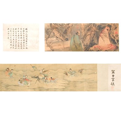 Lot 98 - Two Chinese Hand Scrolls 19th/20th Century...