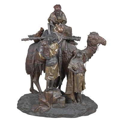 Lot 525 - French Orientalist Cold Painted Spelter...