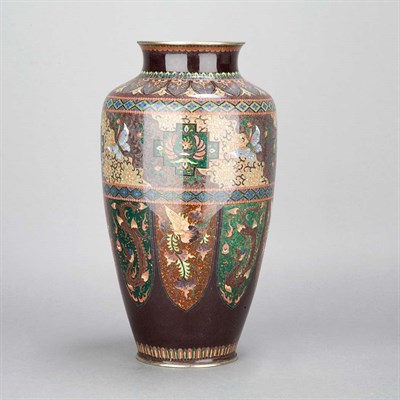 Lot 14 - Japanese Cloisonne Vase Meiji Period Of...