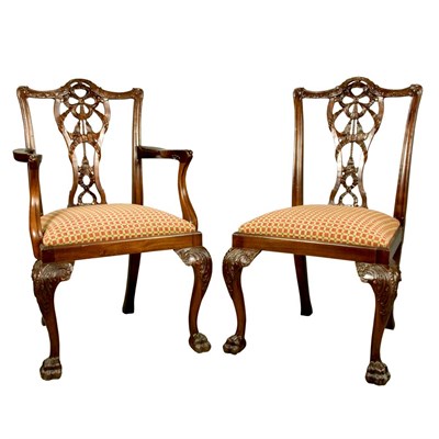 Lot 346 - Set of Twelve George III Style Carved Mahogany...