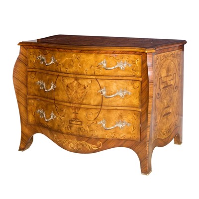 Lot 106 - Continental Rococo Style Inlaid Walnut Commode...
