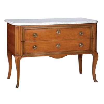 Lot 284 - Transitional Louis XV/XVI Style Marble Top...