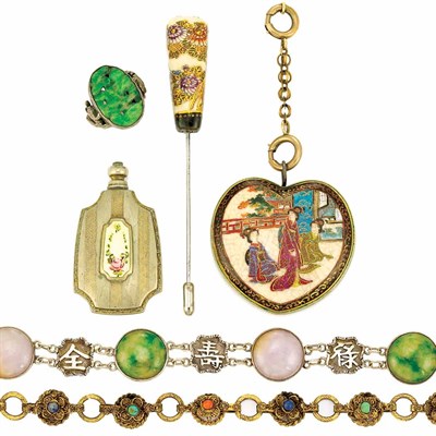 Lot 882 - Group of Silver and Metal Necklaces and Bracelets