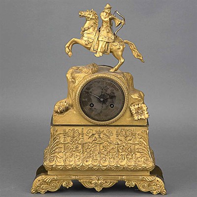 Lot 229 - Empire Style Gilt-Metal Mantel Clock Height 13...
