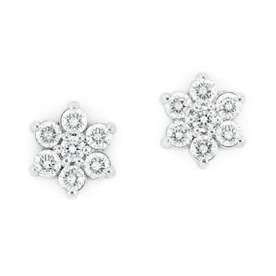Lot 525 - Pair of Diamond Earrings