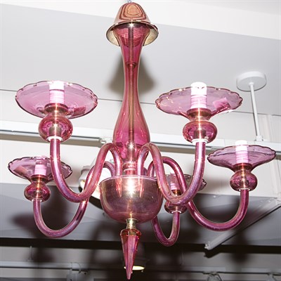 Lot 460A - Venetian Glass Chandelier Height 21 inches,...