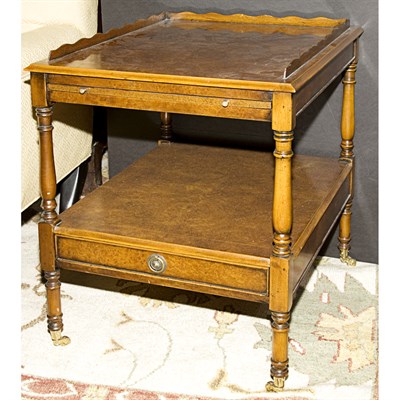 Lot 340 - Regency Style Burl-Wood Mahogany Side Table...