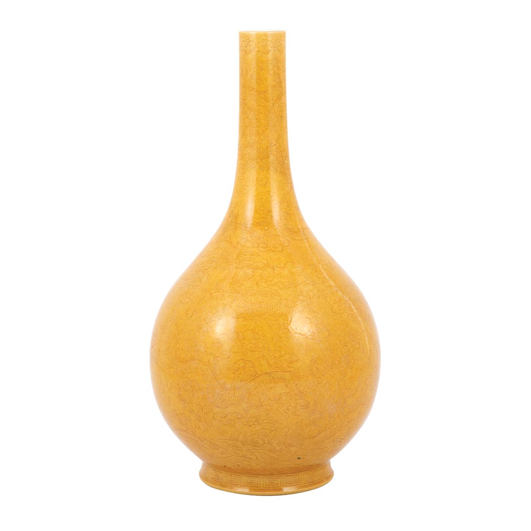 Lot 186 - Chinese Yellow Glazed Porcelain Vase Guangxu...