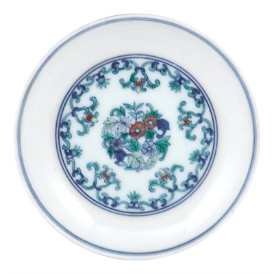 Lot 191 - Chinese Doucai Dish Yongzheng six-character...