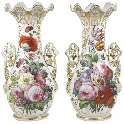 Lot 617 - Pair of Paris Porcelain Vases Late 19th/early...