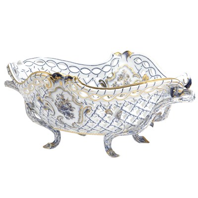Lot 143 - Meissen Reticulated Blue and White Porcelain...