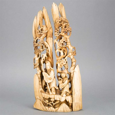 Lot 179 - Chinese Ivory of a Landscape 18th Century...