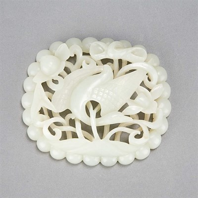 Lot 353 - Chinese Celadon Jade Plaque 19th Century...