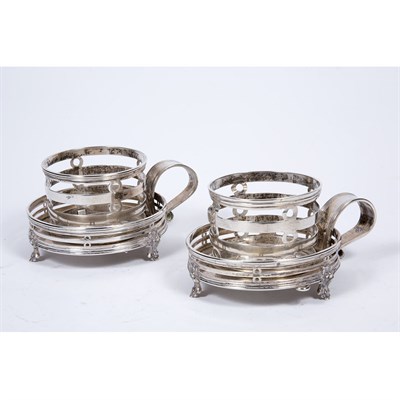 Lot 356 - Pair of Russian Silver Tea Glass Holders...