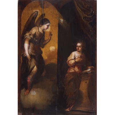 Lot 39 - Venetian School 17th Century The Annunciation...