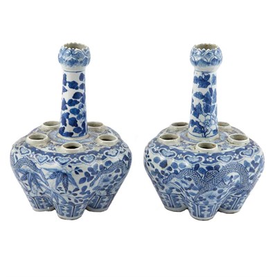 Lot 335 - Two Similar Chinese Blue and White Glazed...