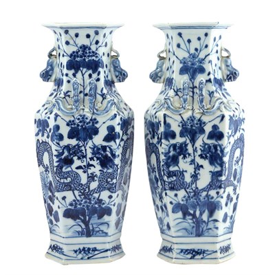 Lot 372 - Two Similar Chinese Blue and White Glazed...