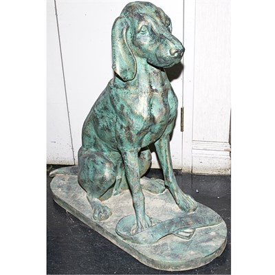 Lot 124 - Bronze Figure of a Seated Dog Height 36 inches,...