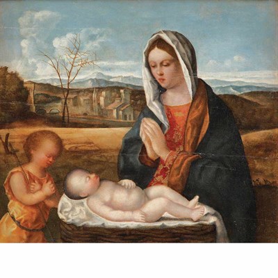 Lot 19 - Circle of Palma Vecchio Madonna and Child Oil...