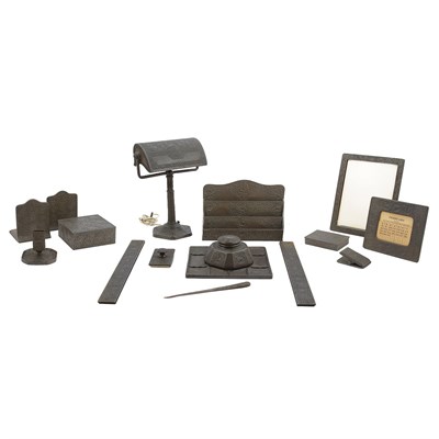 Lot 512 - Tiffany Studios Bronze Desk Set Circa 1925 In...