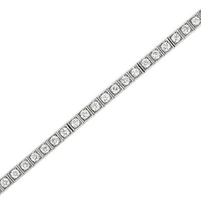 Lot 82 - Platinum and Diamond Straightline Bracelet