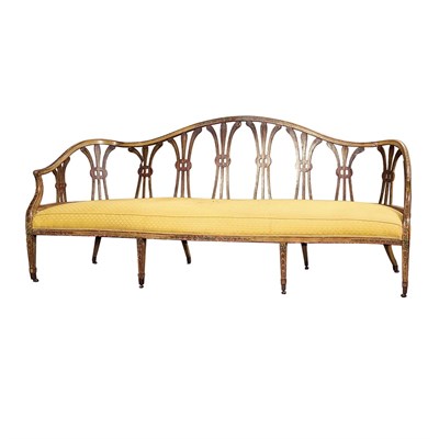 Lot 394 - George III Painted Settee Circa 1780 The...