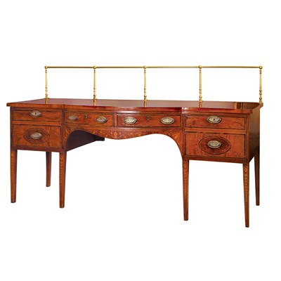 Lot 413 - George III Mahogany and Marquetry Sideboard...