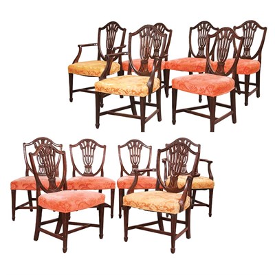 Lot 390 - Set of Twelve George III Style Mahogany Dining...
