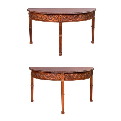 Lot 387 - Pair of George III Mahogany Consoles Each...
