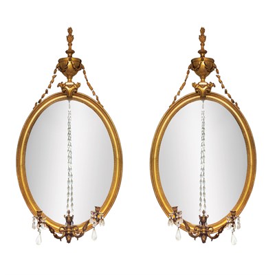 Lot 389 - Pair of George III Style Gilt-Wood Girandole...